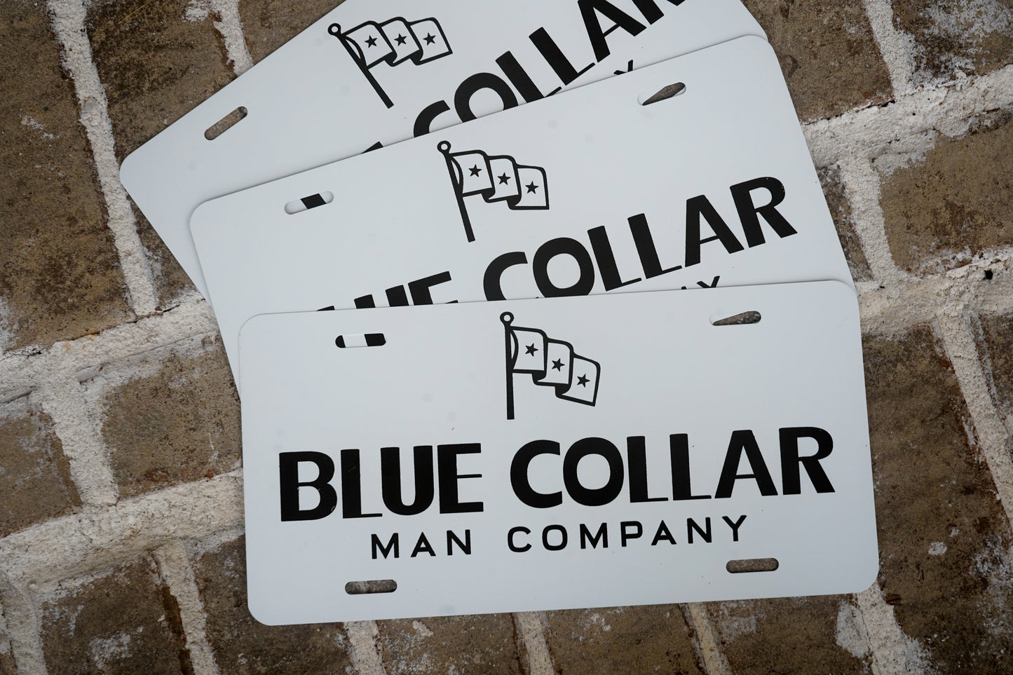 Blue Collar Man Company License Plate