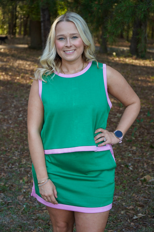 Side Stripe Skort Set