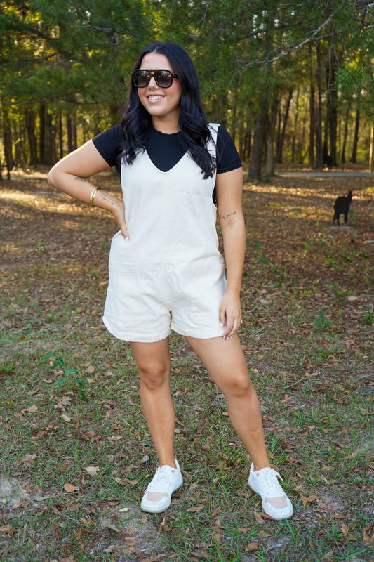 Cotton Twill Roll-Up Overalls