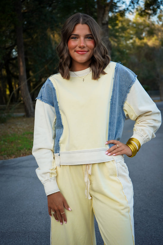 Color Block Denim Set