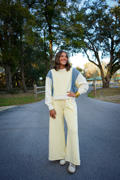 Color Block Denim Set