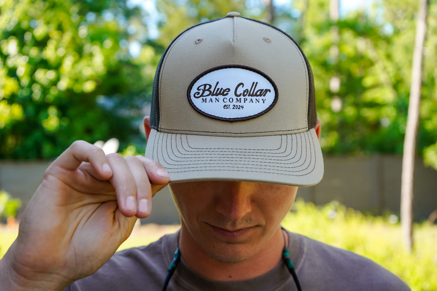 Khaki & Coffee Vintage Patch Hat
