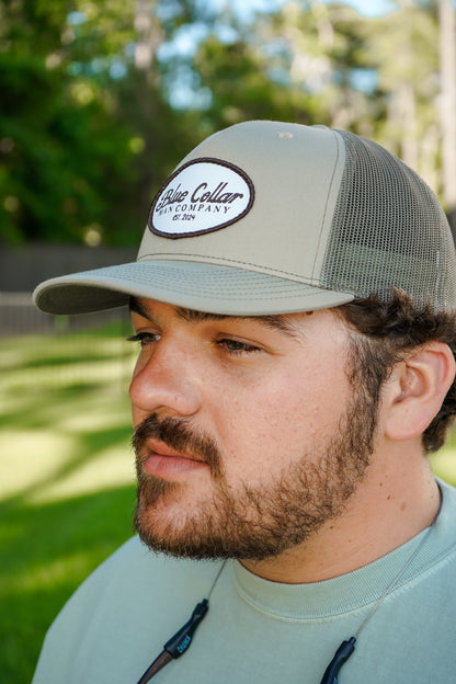 Pale Khaki & Loden Vintage Patch Hat
