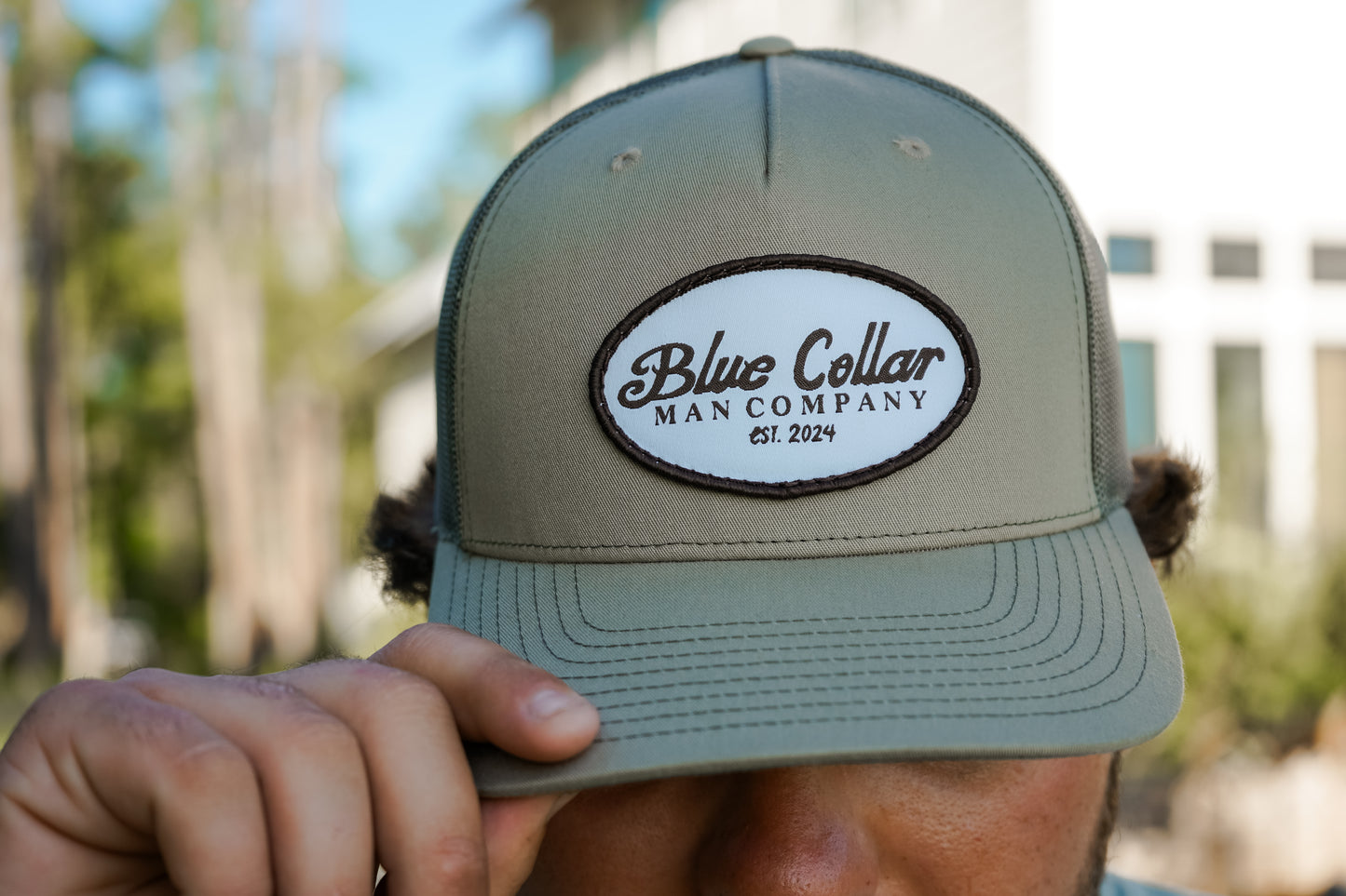 Pale Khaki & Loden Vintage Patch Hat