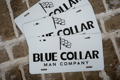 Blue Collar Man Company License Plate