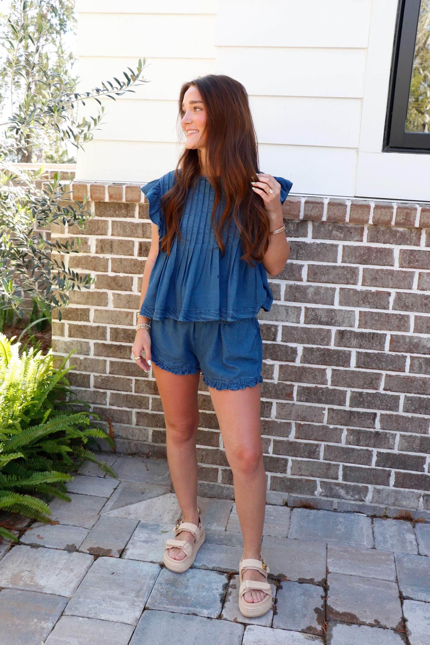 Pintuck Pleated Peplum Set