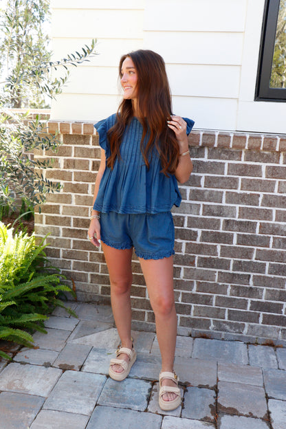 Pintuck Pleated Peplum Set