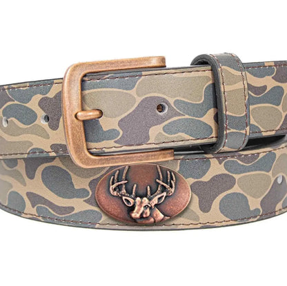 Buck Old School Camo Leather Belt